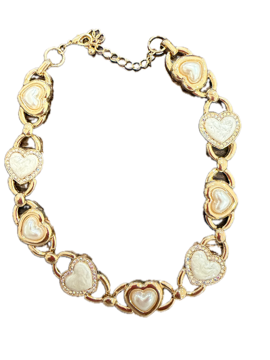 For the Love of Pearls Heart Necklace