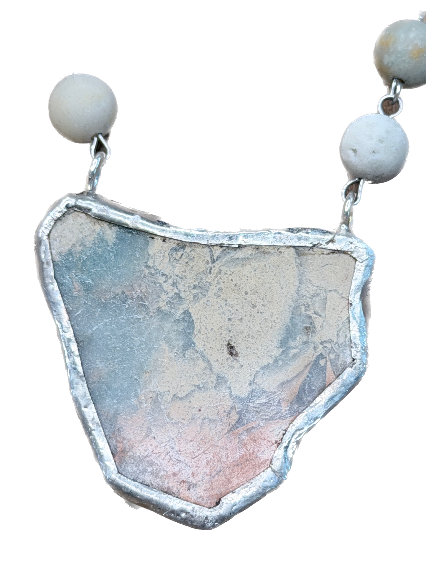 Soldered Aqua Terra Jasper Slab Necklace B