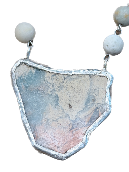 Soldered Aqua Terra Jasper Slab Necklace B