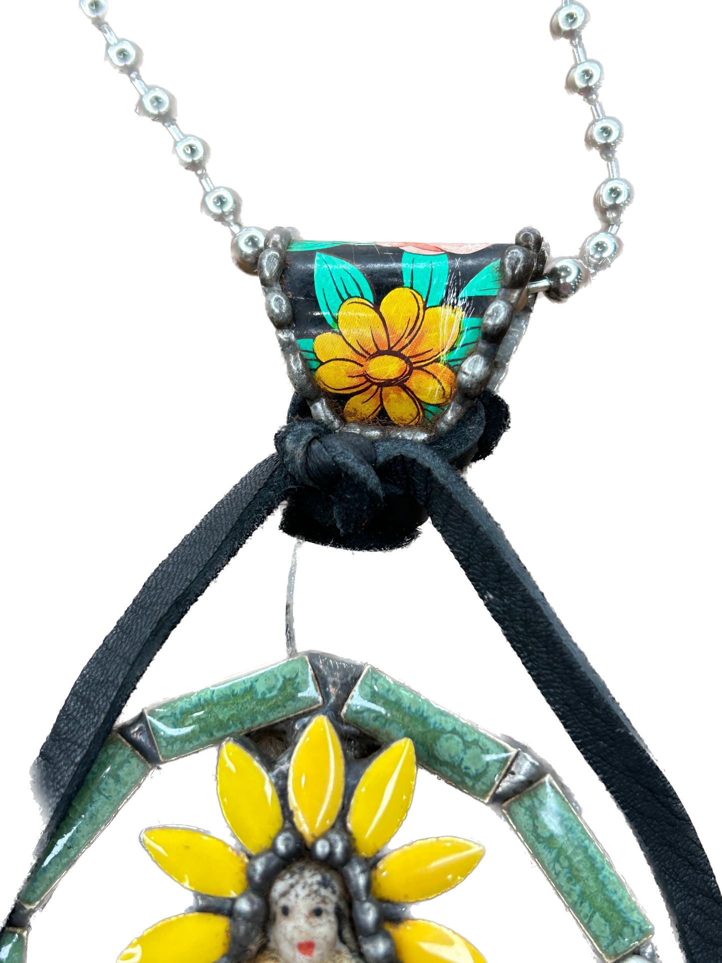 Native American Ceramic Peace Sign Necklace - Uniquely Only One!