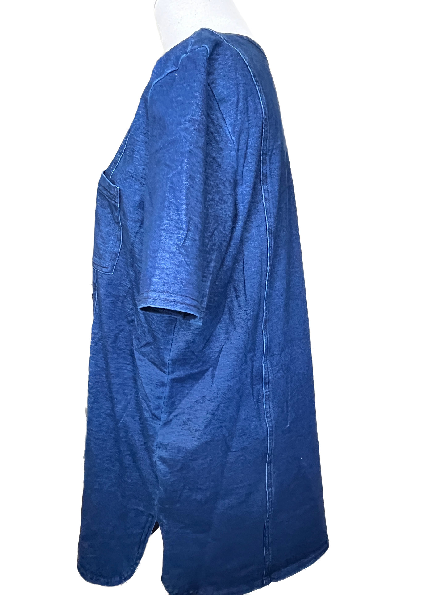 Focus - Denim Elbow Sleeve Tunic Dark Blue *Final Sale*