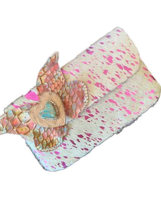 A Rare Bird- Leather Butterfly Clutch