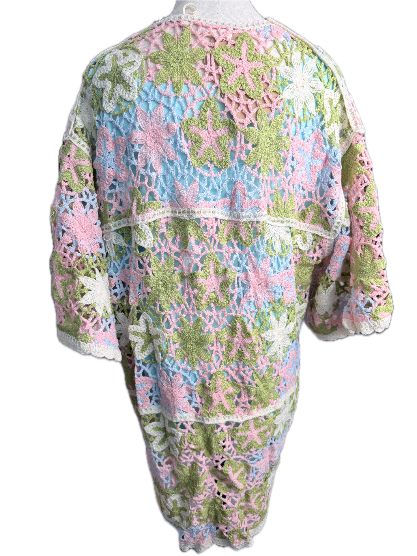 Boho Starfish Front Tie Cardigan (Pink and Green) *Final Sale*