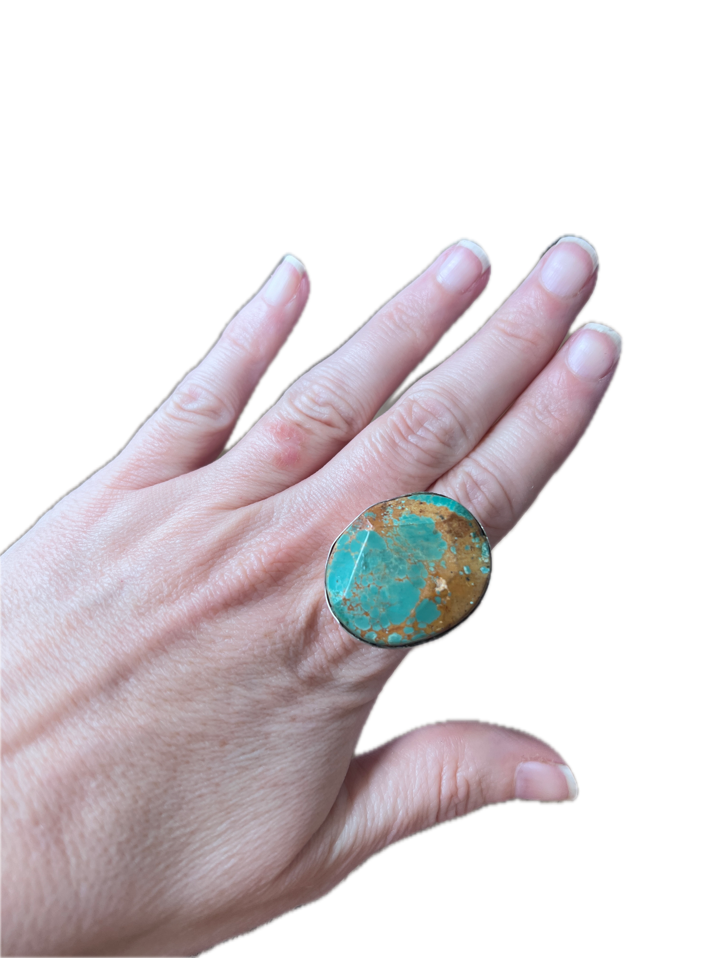 SALE German Silver Earthy Turquoise Ring