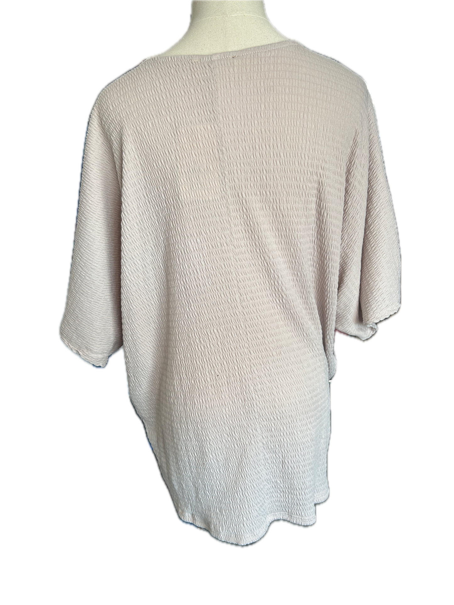 Smocked Jersey Dolma Sleeve Top (Taupe) *Final Sale*