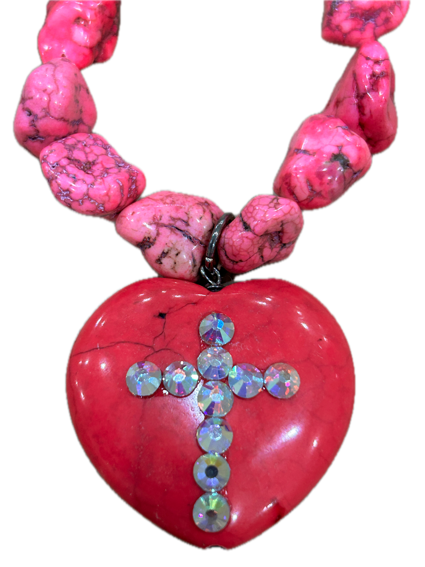 Sandra Ling- Pink Heart Necklace