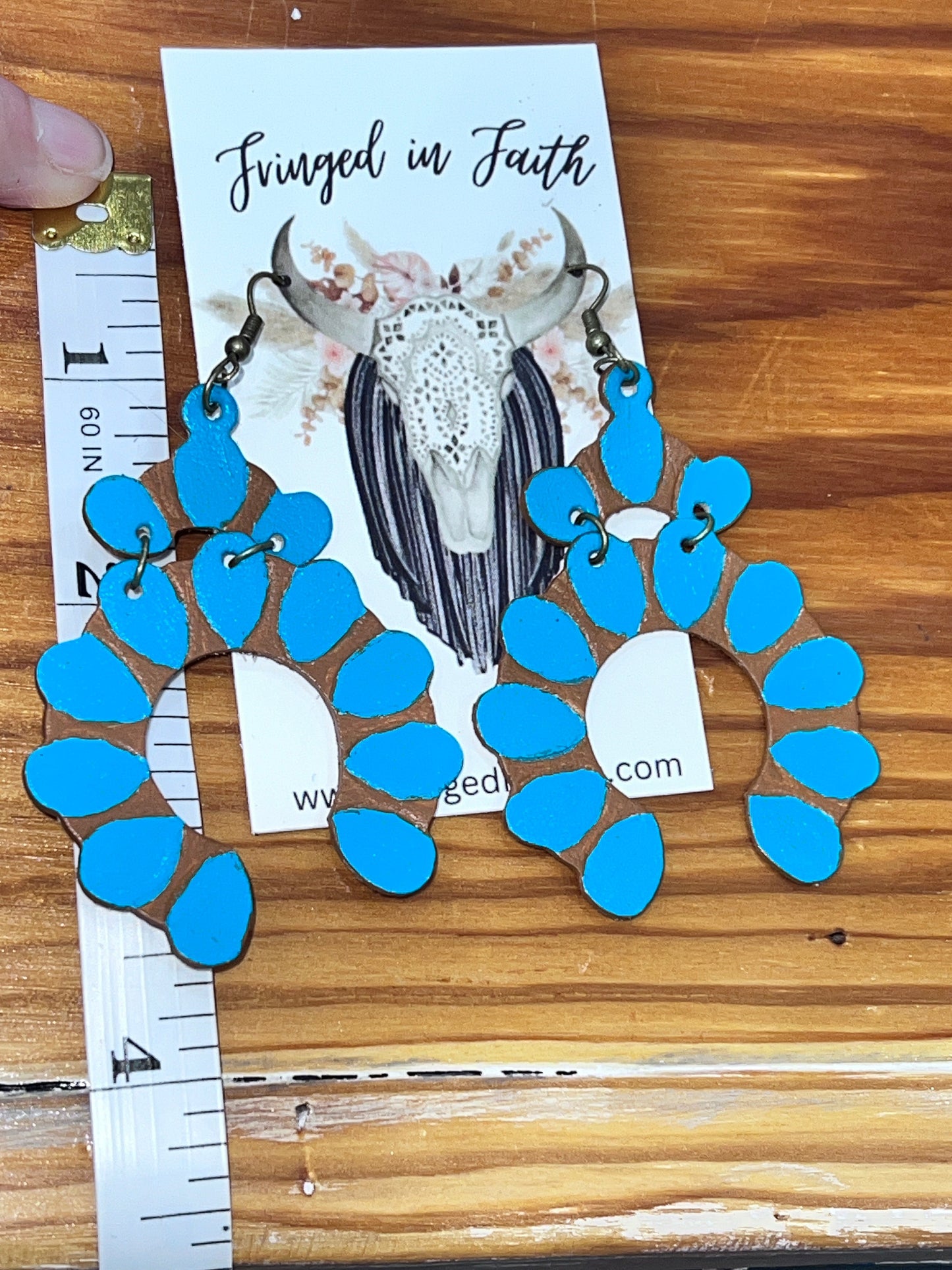 Fringed In Faith-Hand Painted Squash Blossom Earrings