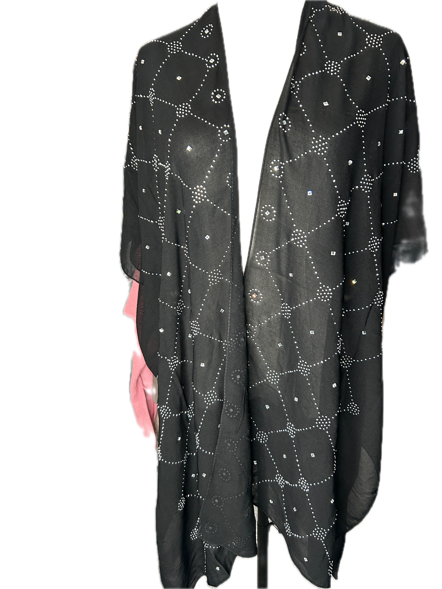 Black Rhinestone Border Kimono *Final Sale*