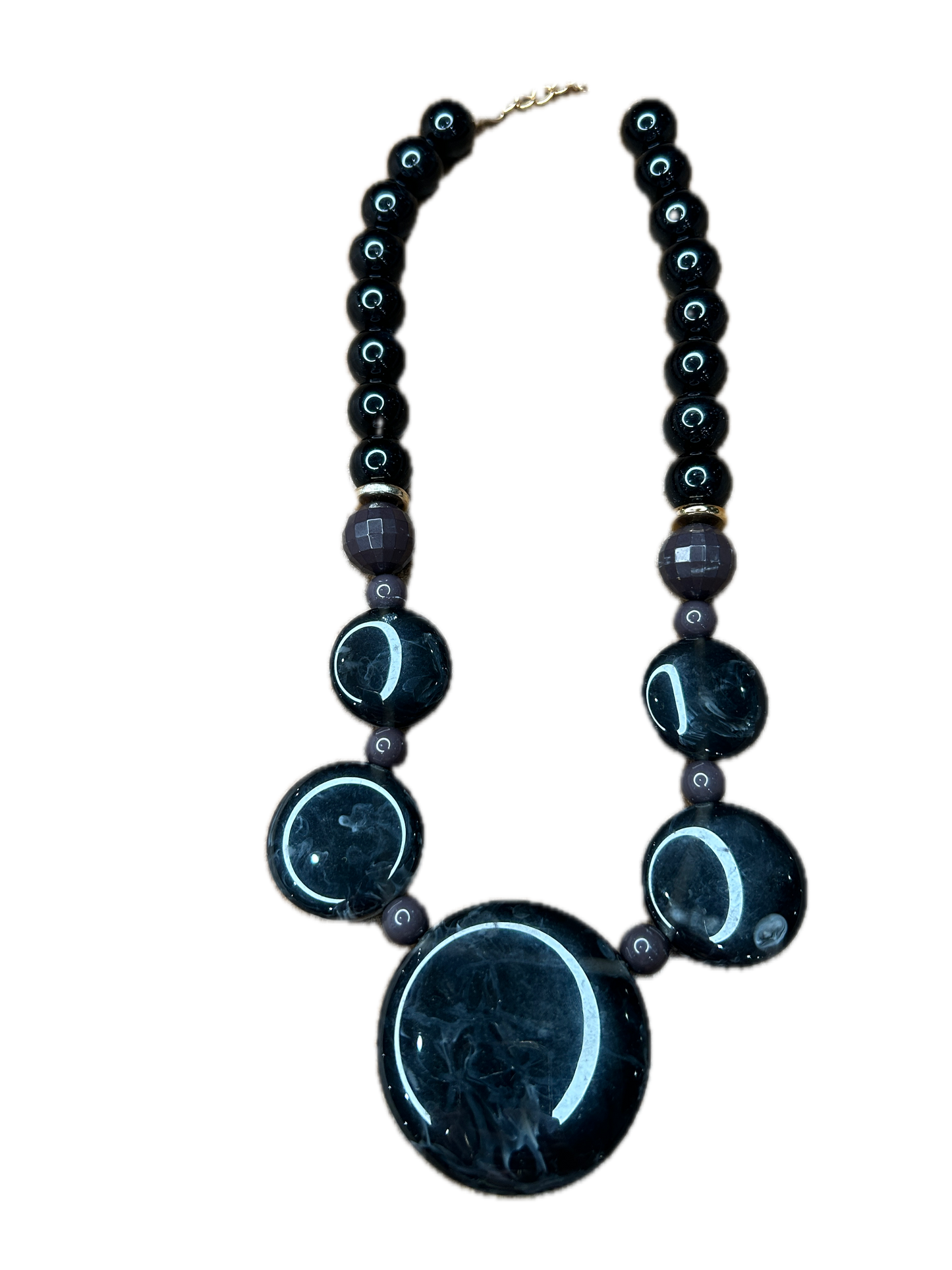 Faux Black Agate Necklace
