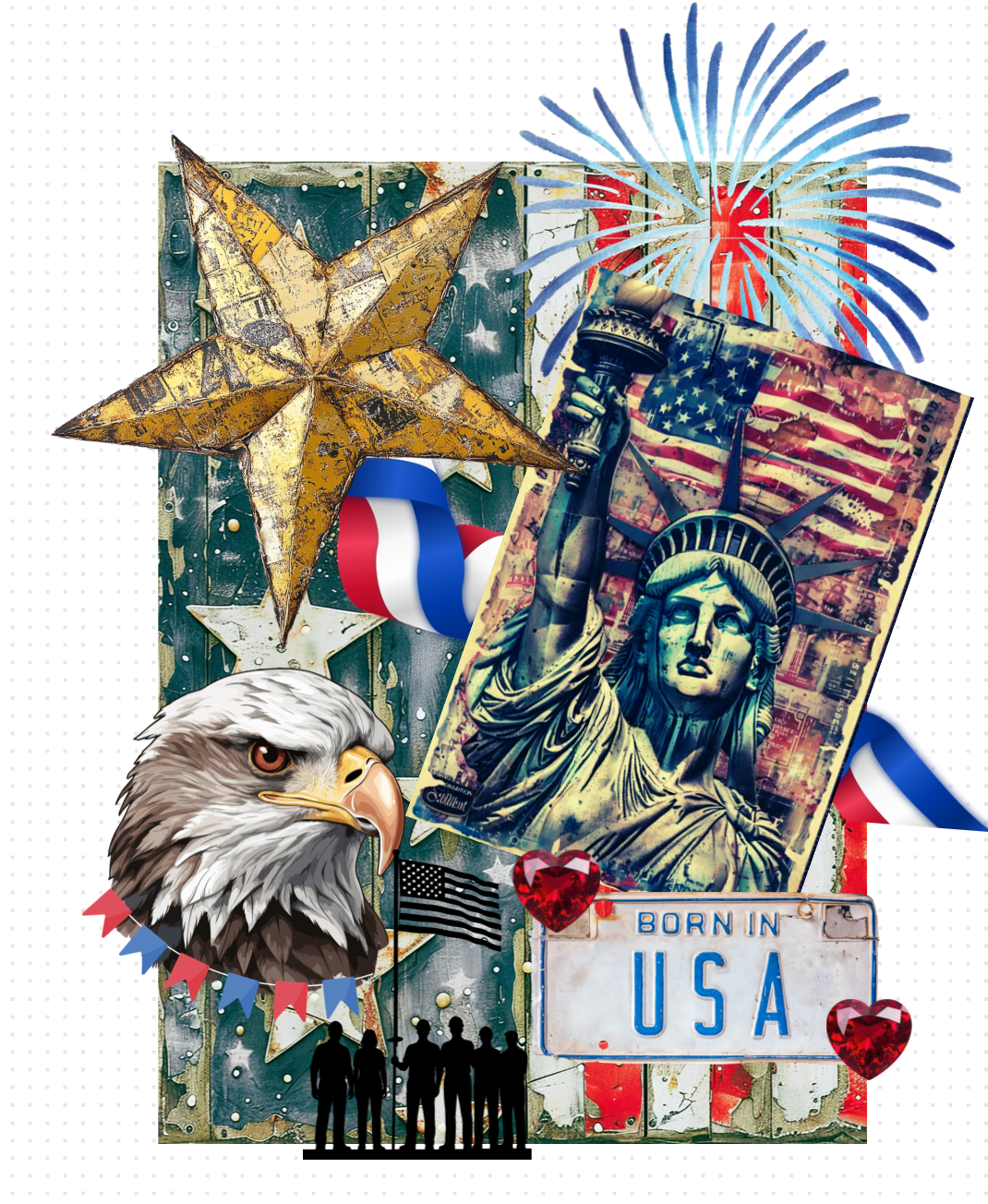 Born In The USA T-Shirt (No Bling) - ERR Original *Final Sale*