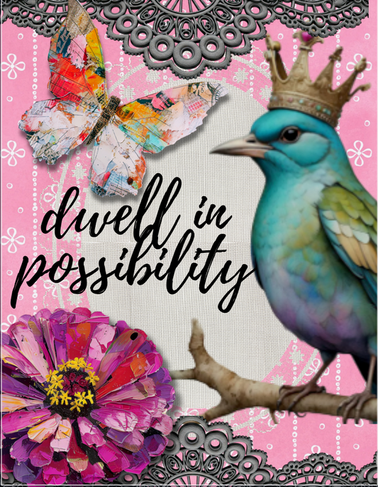 Dwell In Possibility T-Shirt (Bling)  - Indigo Blue *Final Sale*