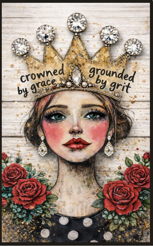 Crowned by Grace/Grounded by Grit T-Shirt (Christy Style) - ERR Original *Final Sale*