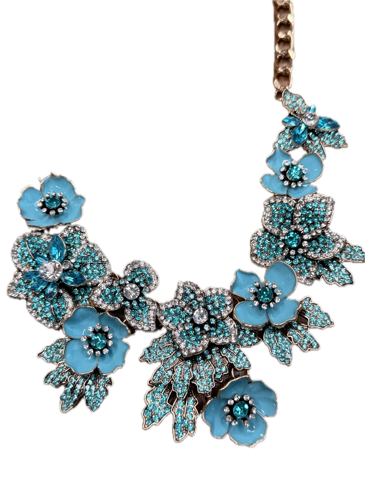 Charlotte Blue Floral  Necklace
