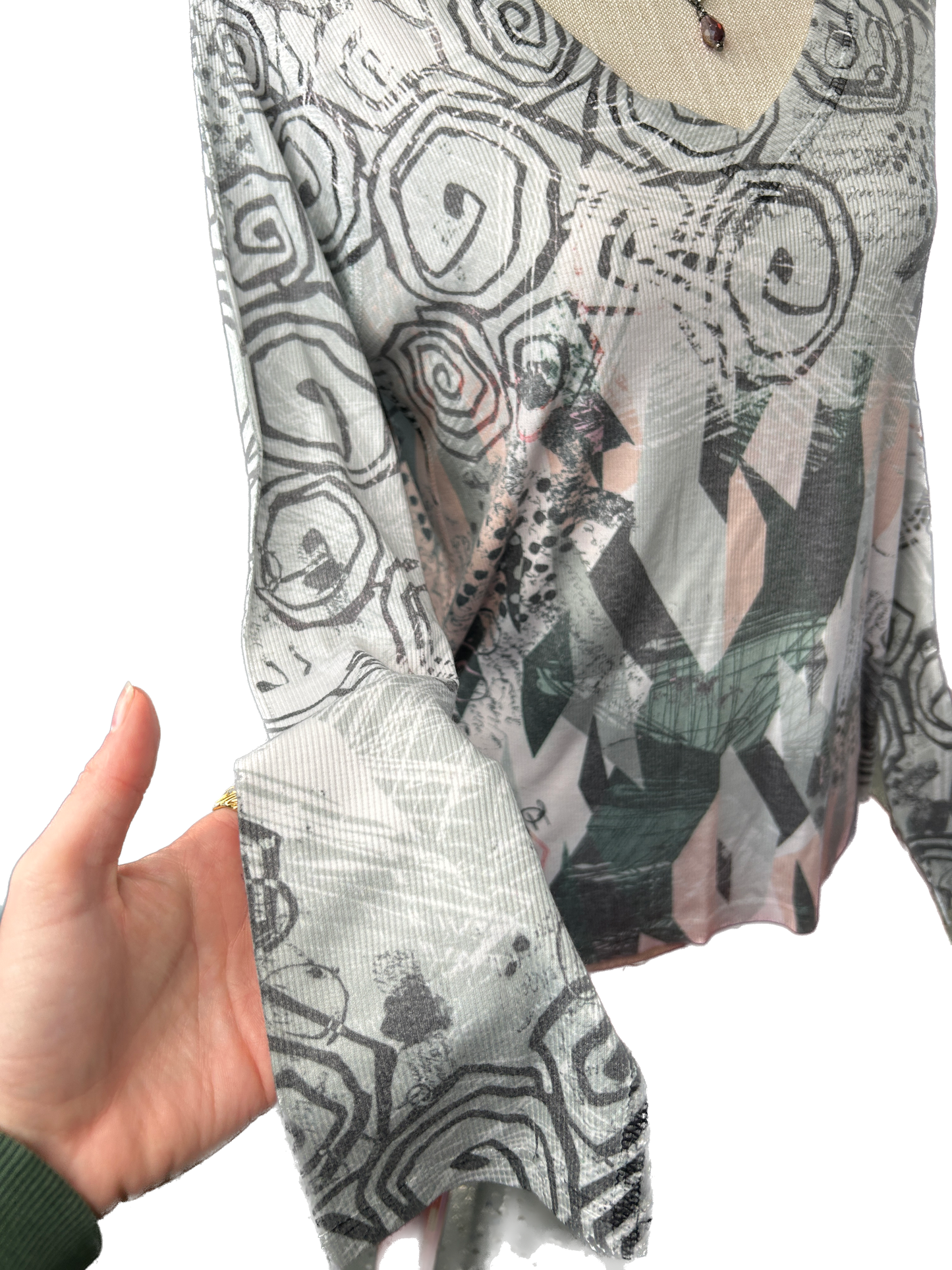 Abstract Ripple Long Sleeve Top *Final Sale*