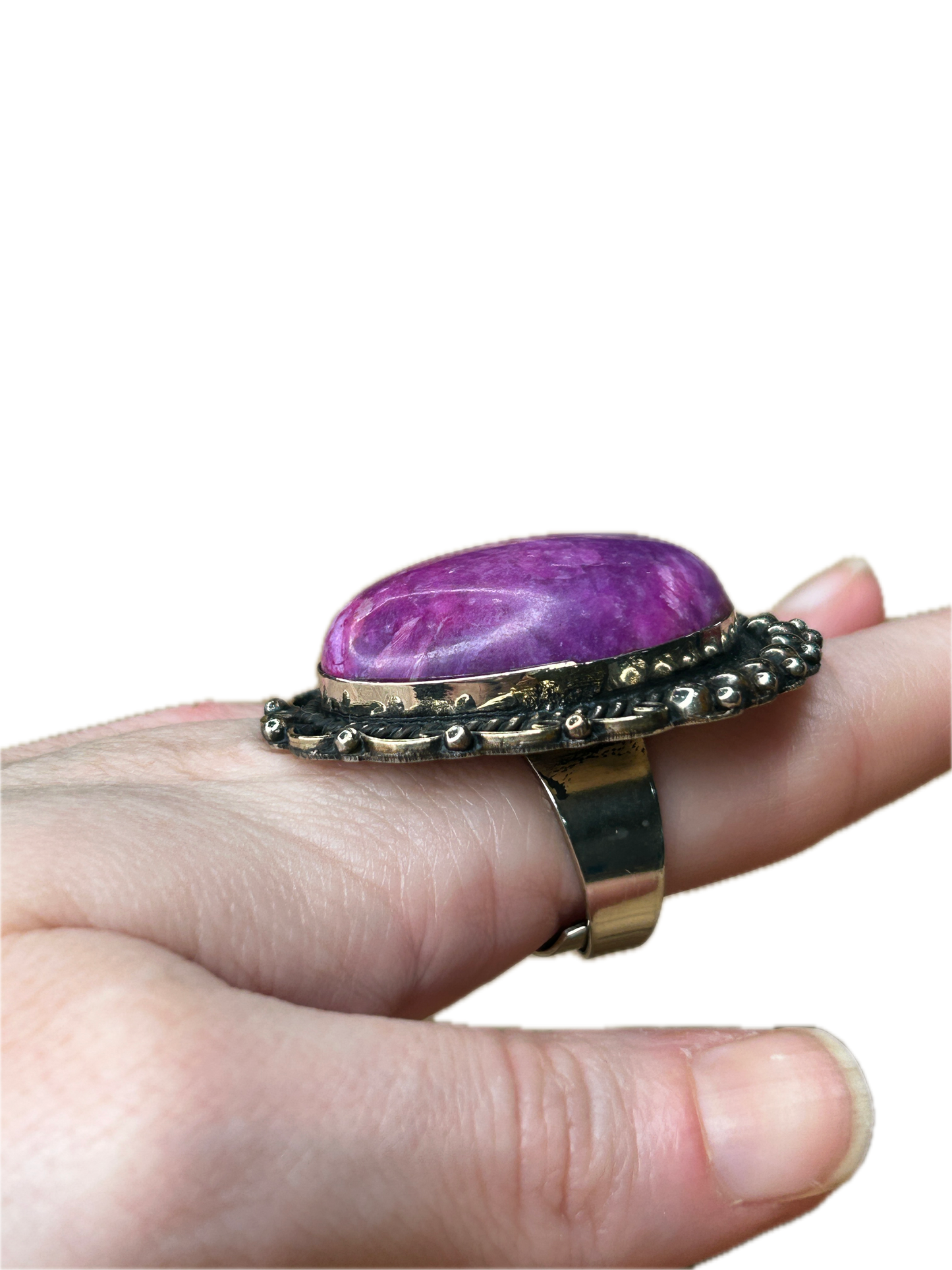 German Silver Cobaltocalcite Ring
