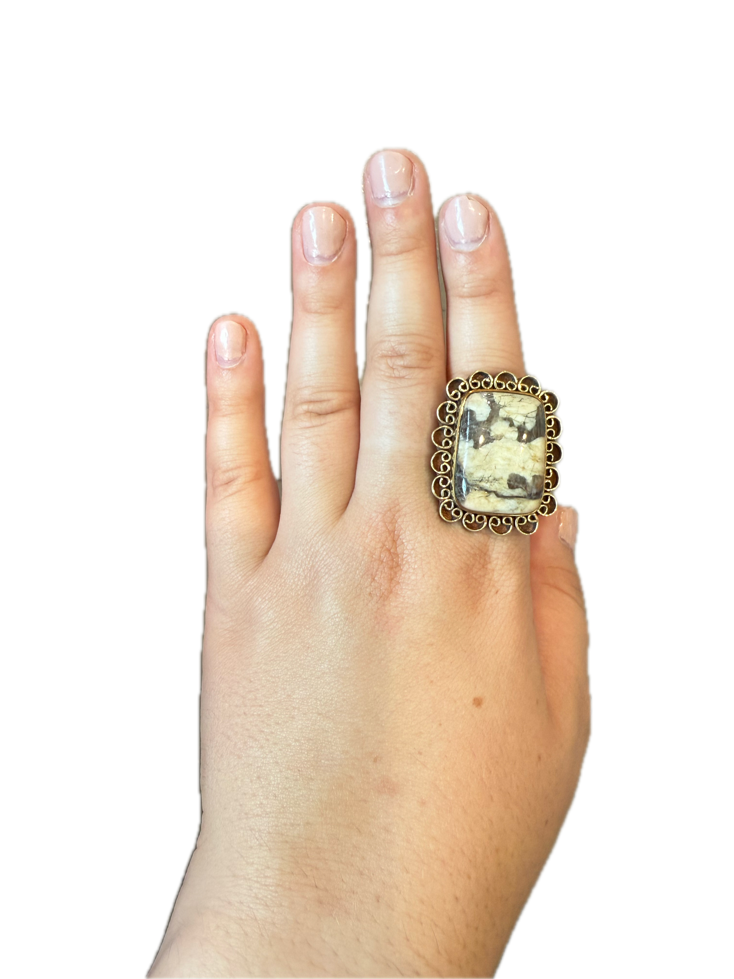 German Silver Outback Jasper Ring