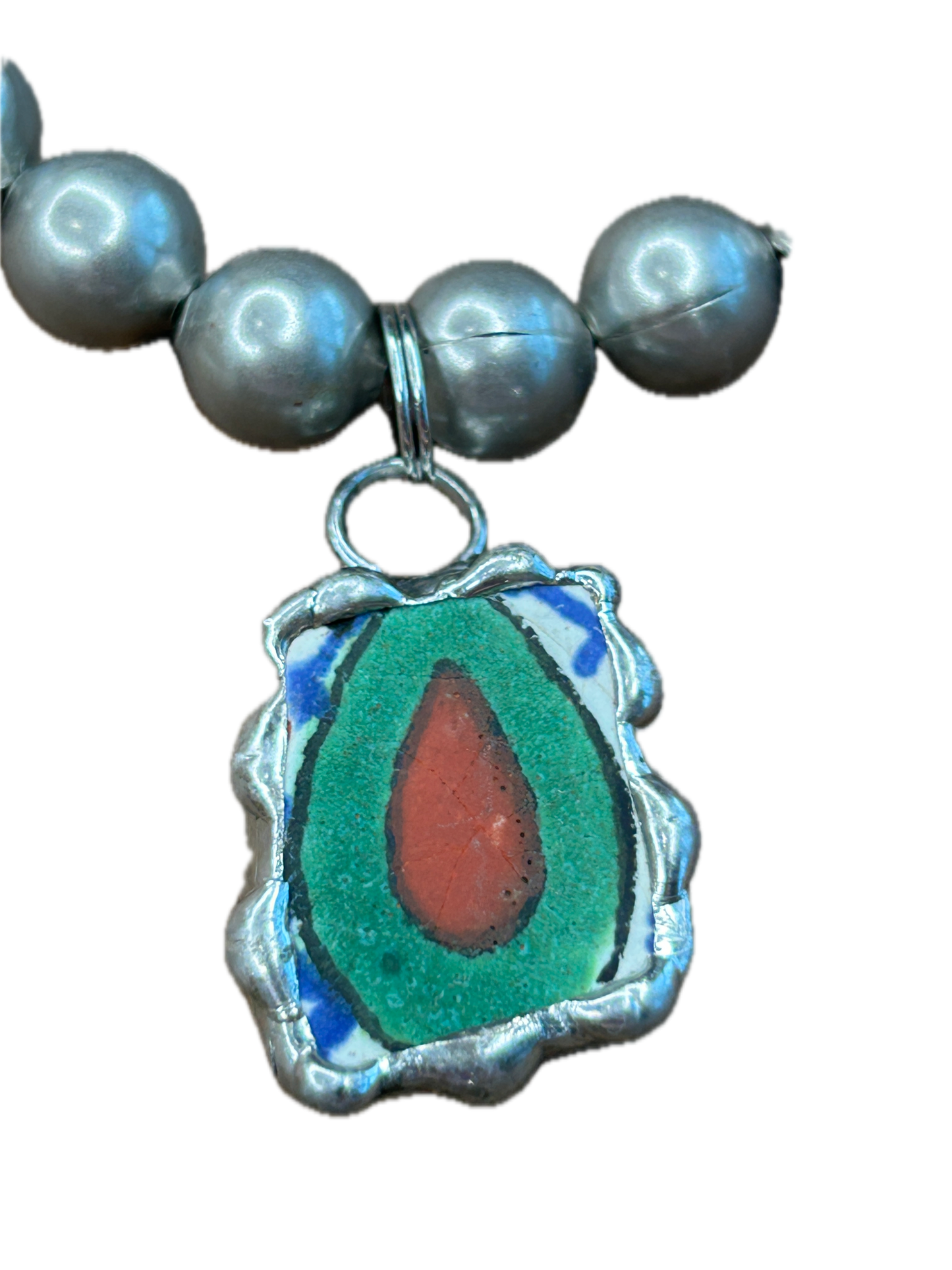Soldered Clay Charm Bracelet (Green)