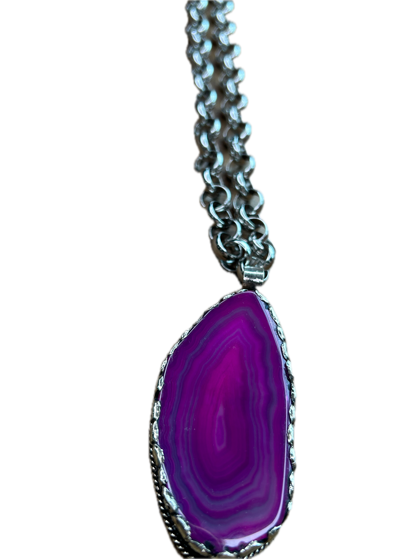 Pink Sliced Agate Necklace
