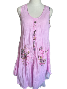 Floral Dress (Pink with faux buttons) final sale