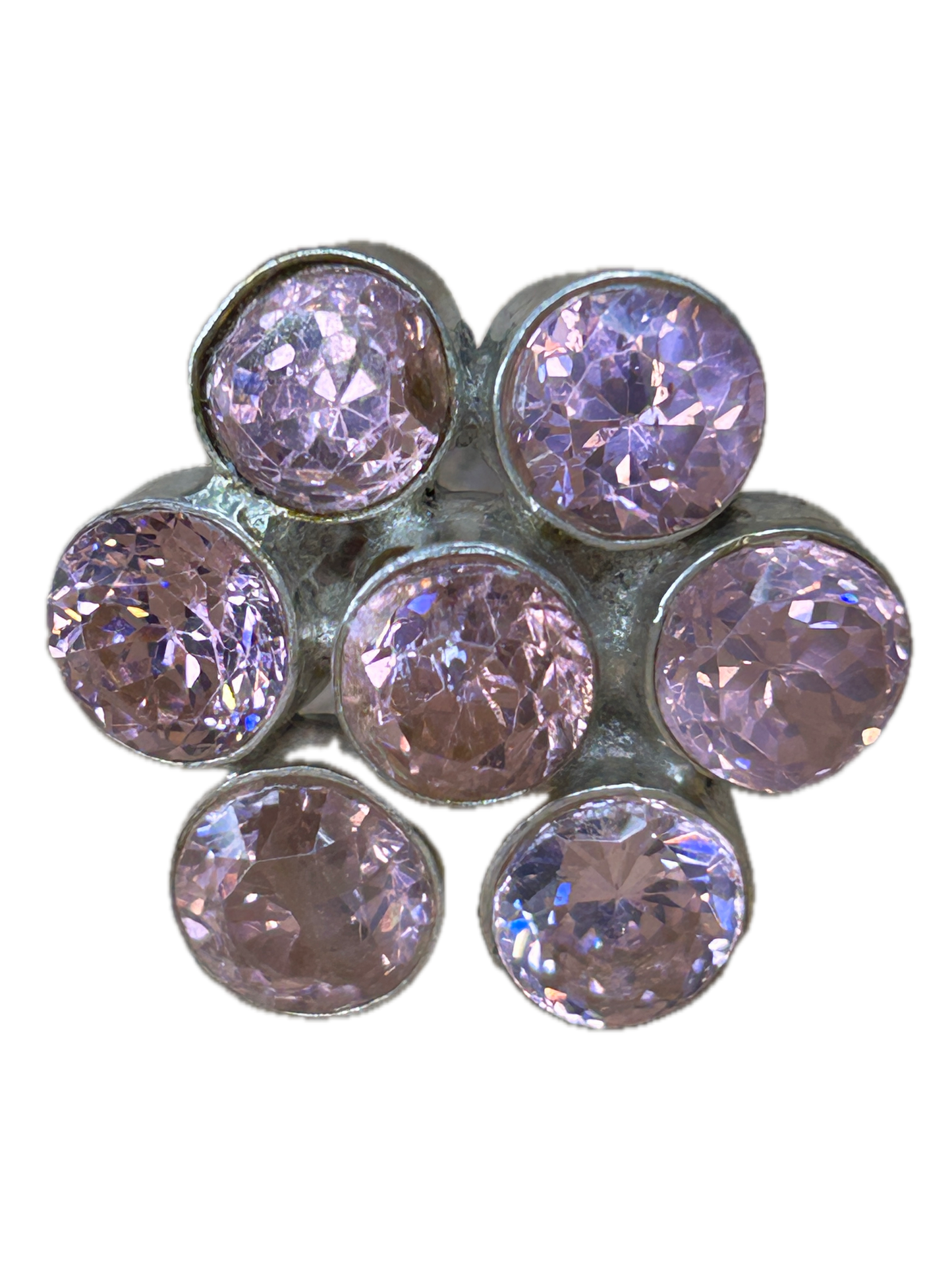 German Silver Morganite Flower Ring