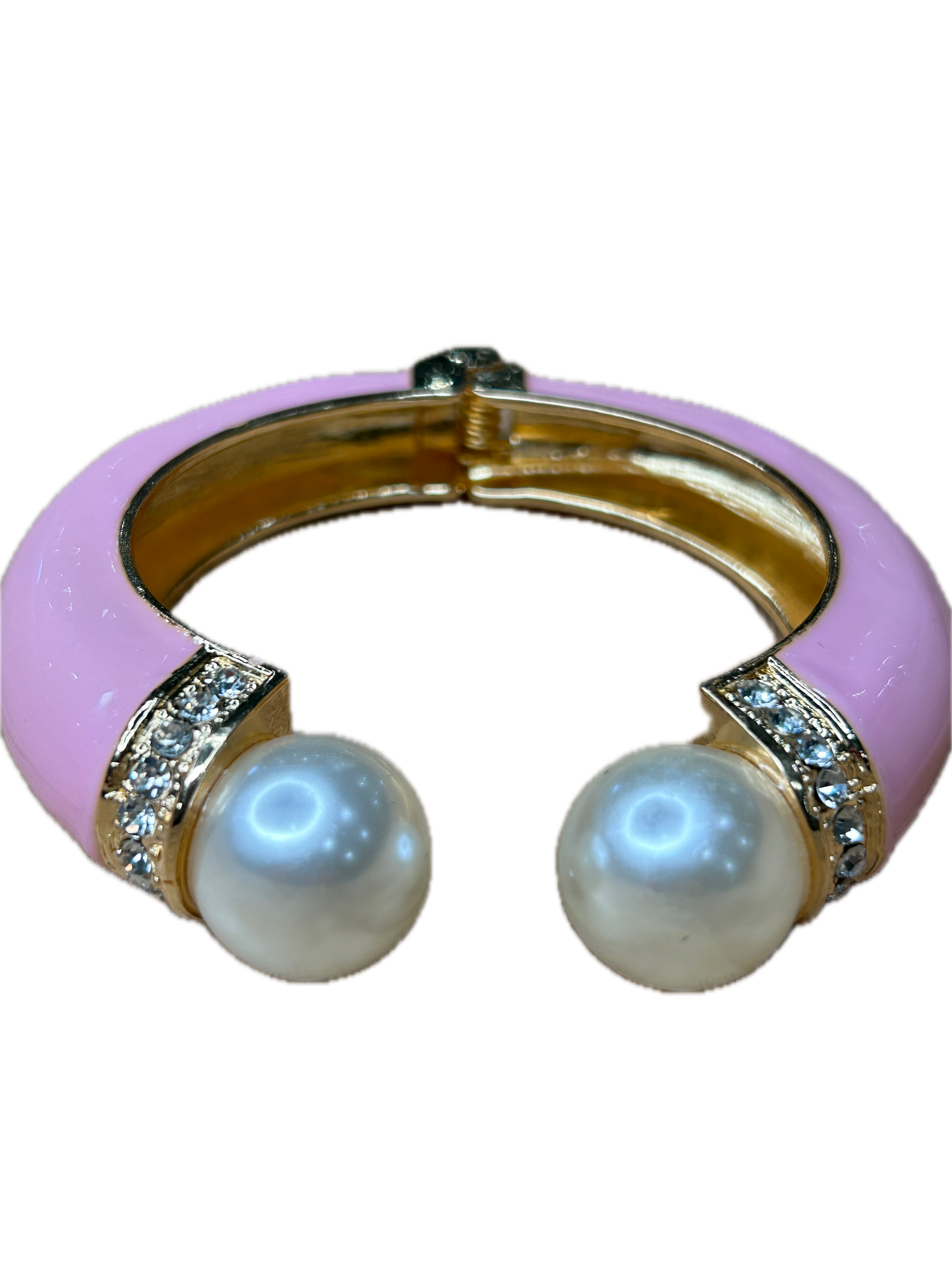 Beautiful Bangle in Light Pink (Pearl, Gold and Rhinestone accented)