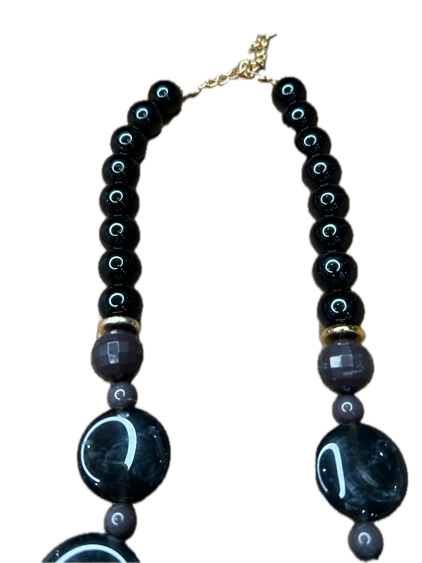Faux Black Agate Necklace