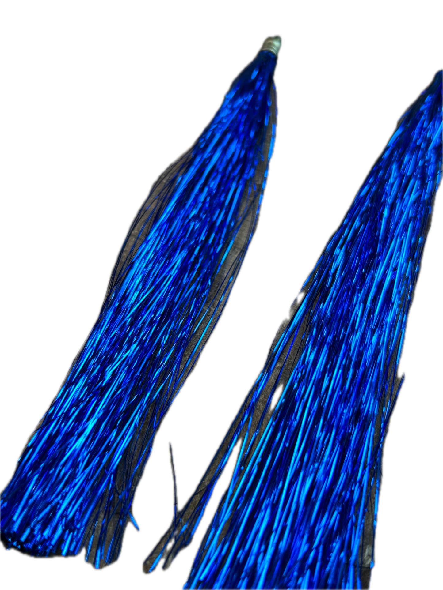 Long Tinsel Earrings (Dark Blue)