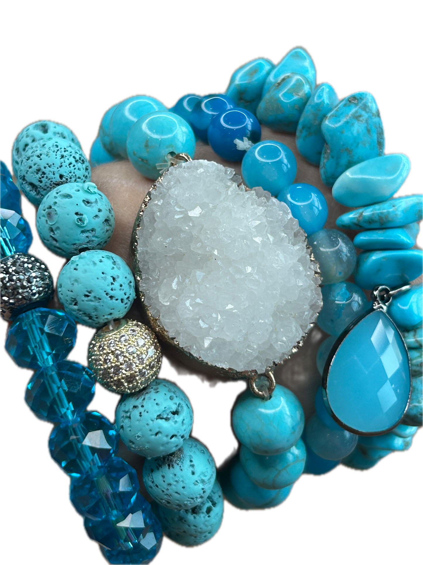 Ocean Blue Turquoise Bracelet Stack