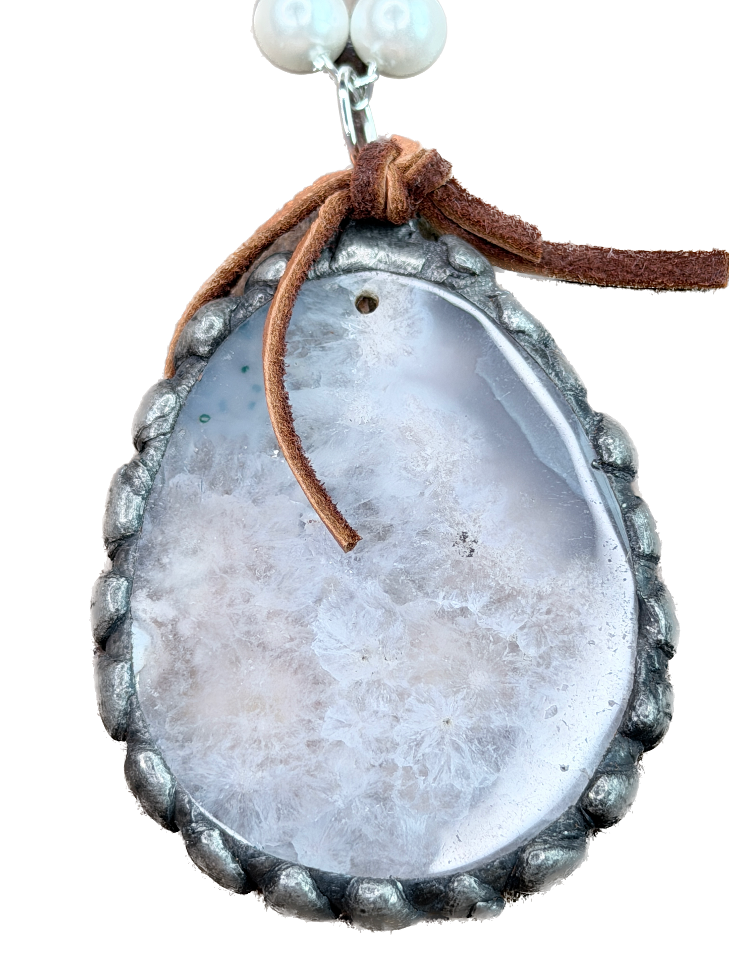 Soldered Blossom Agate Necklace - Art by Amy Collab