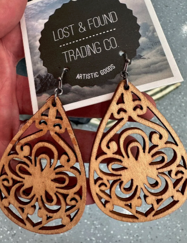 LOST & FOUND - Laser Cut Wood Earrings
