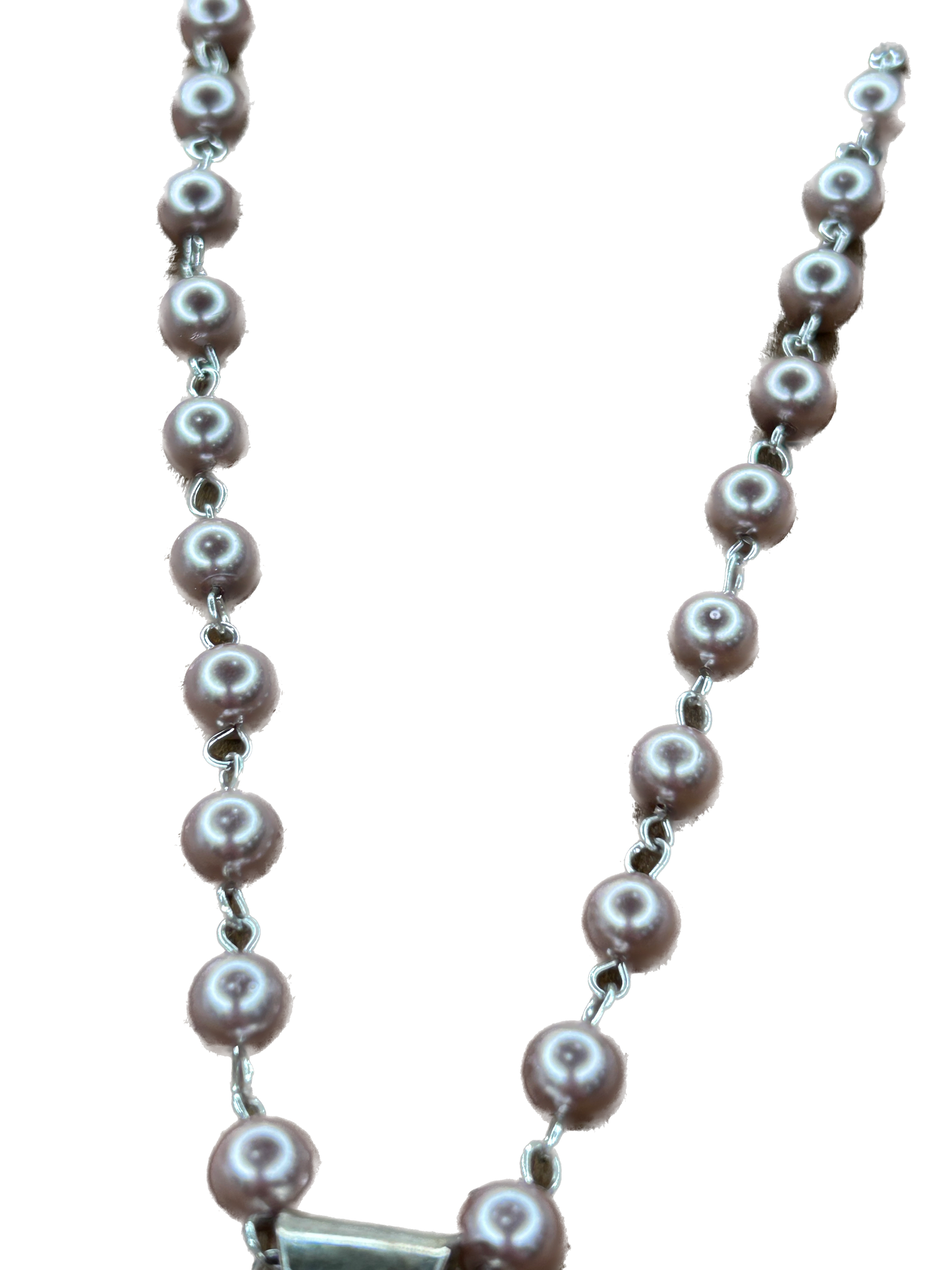 German Silver Dainty Amethyst Cluster Necklace