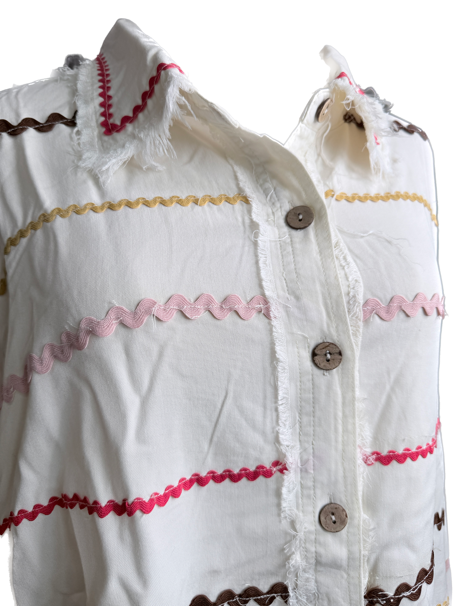 SALE Oli & Hali- Washed Ric Rac Stripe Shirt (Cream) *Final Sale*