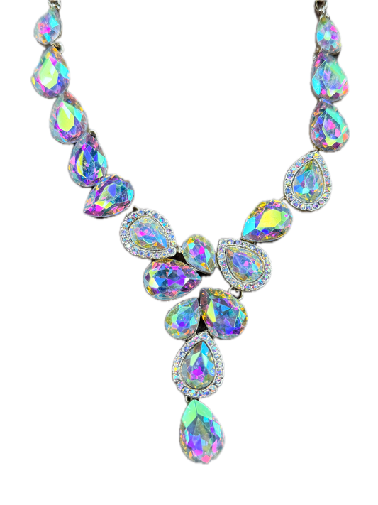 AB Crystal Teardrop Sparkle Anytime Necklace