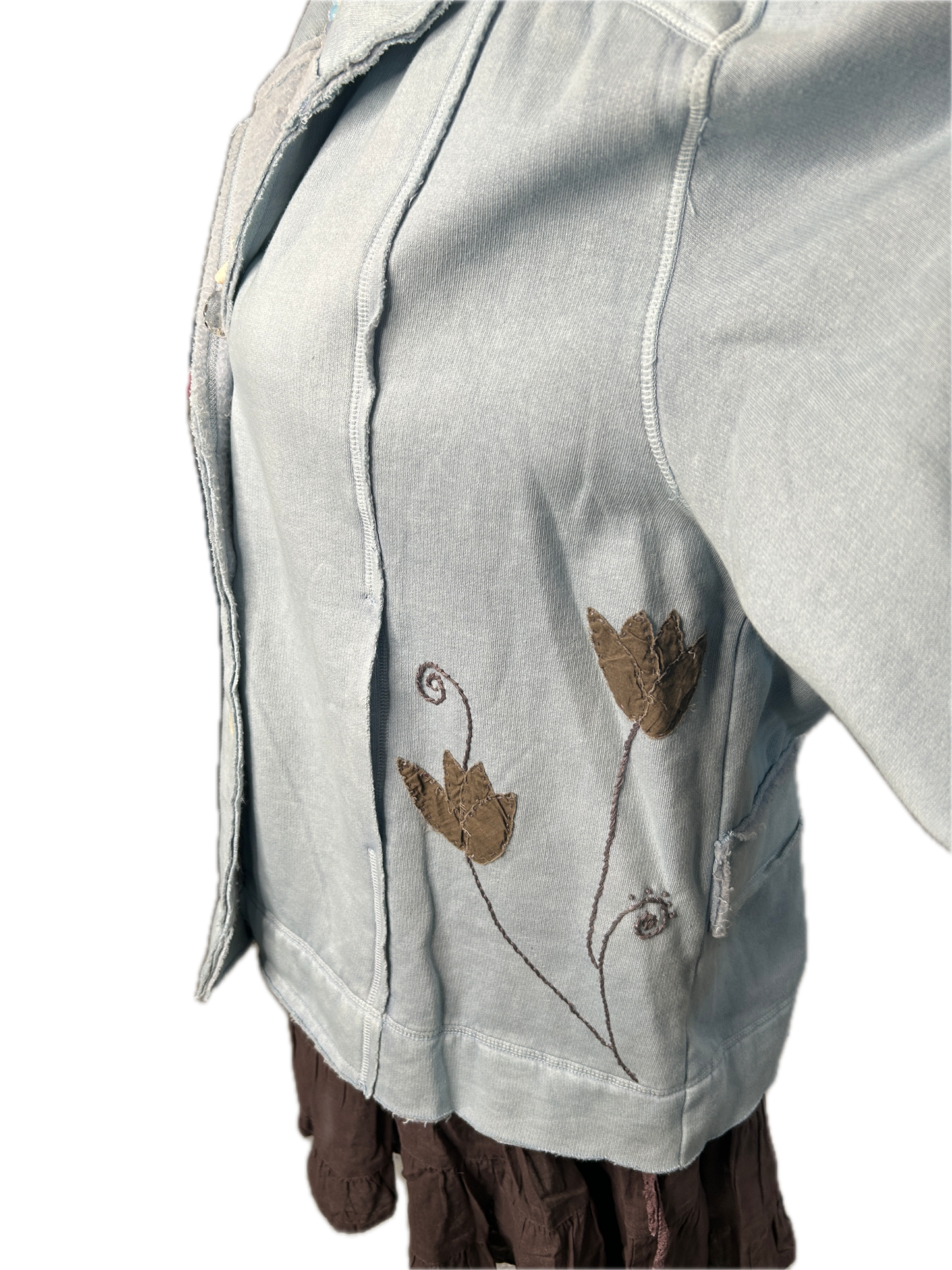 Paper Lace- Cotton Floral Jacket (Sky Blue) *Final Sale*