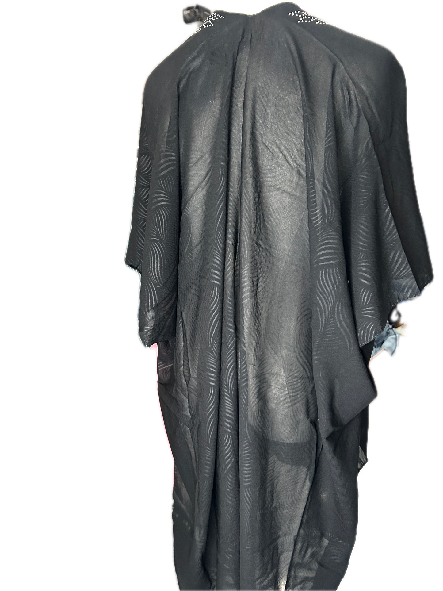 Black Rhinestone and Pearl Border Kimono *Final Sale*