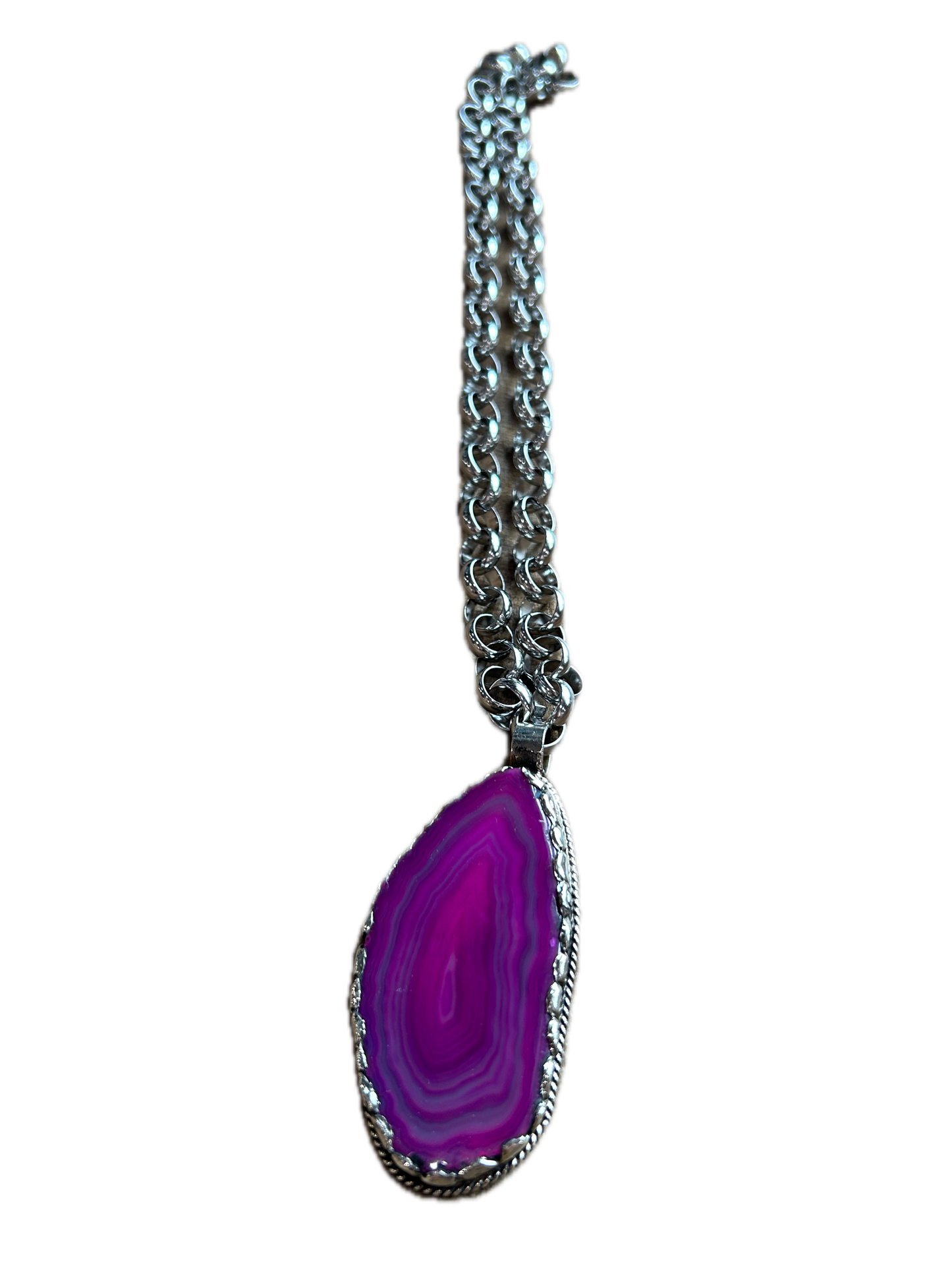 Pink Sliced Agate Necklace