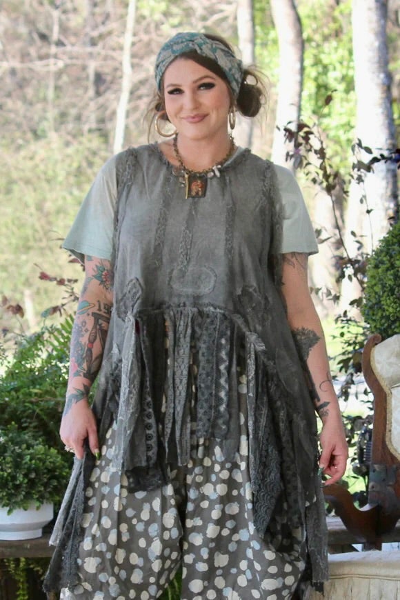 Final Sale Jaded Gypsy- Move With The Wind Tank (Charcoal)