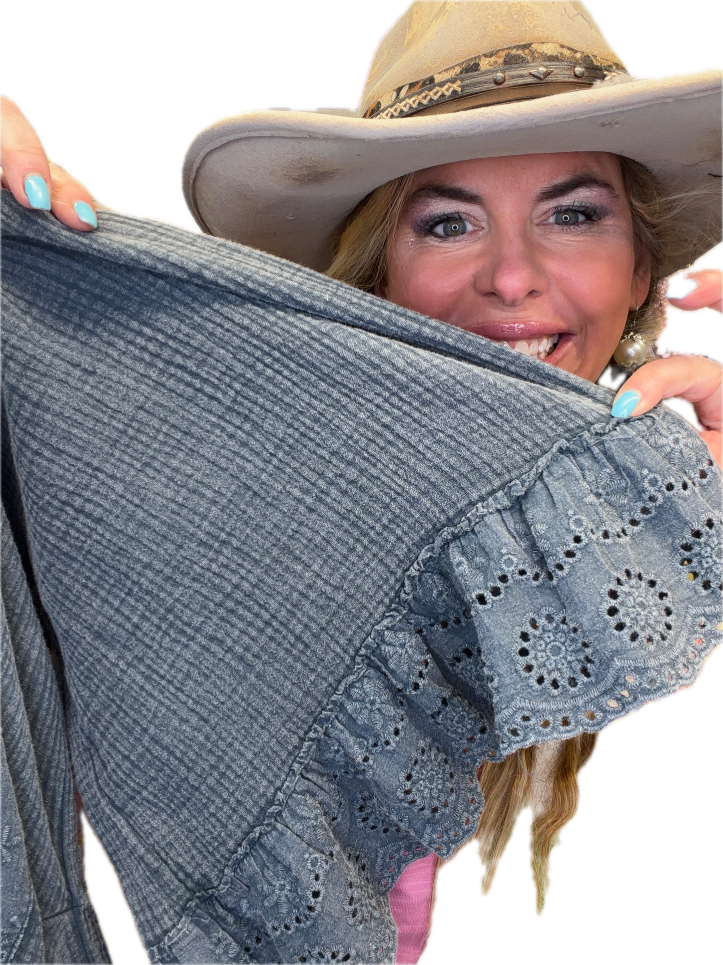 EASEL - Washed Cotton Gauze Pants (Smoke)