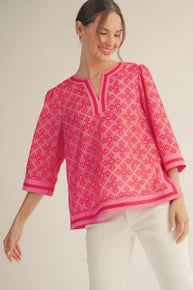 Jodifl- Color Contrast Medallion Top (Orchid Mix)