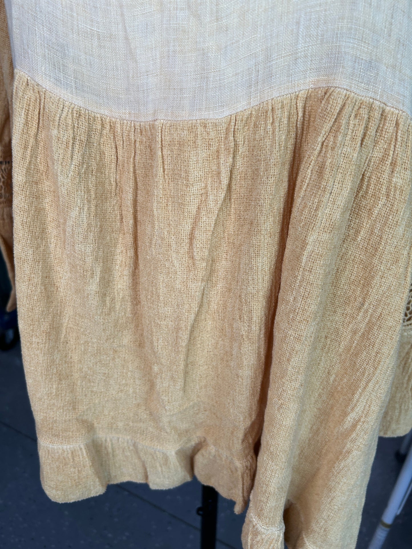 Ruffled Cotton Linen Tunic (Mustard) *Final Sale*