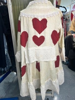 FINAL SALE! Paper Lace- Hand Made Heart Jacket (Sand)