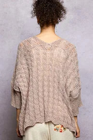 POL-Short Sleeve Cardigan (Caramel Almond) *Final Sale*