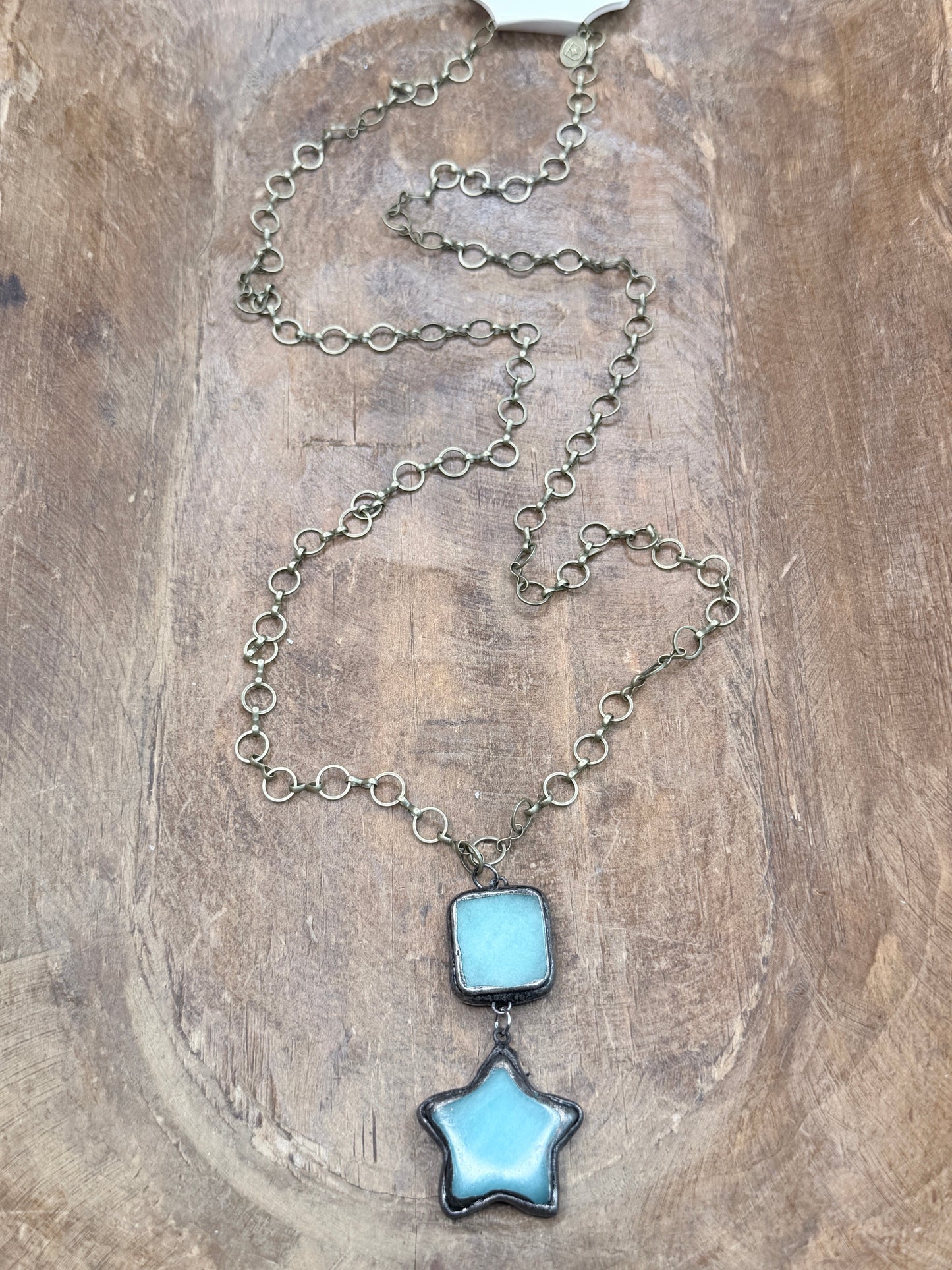 Mellisa Long Soldered Amazonite Star Necklace