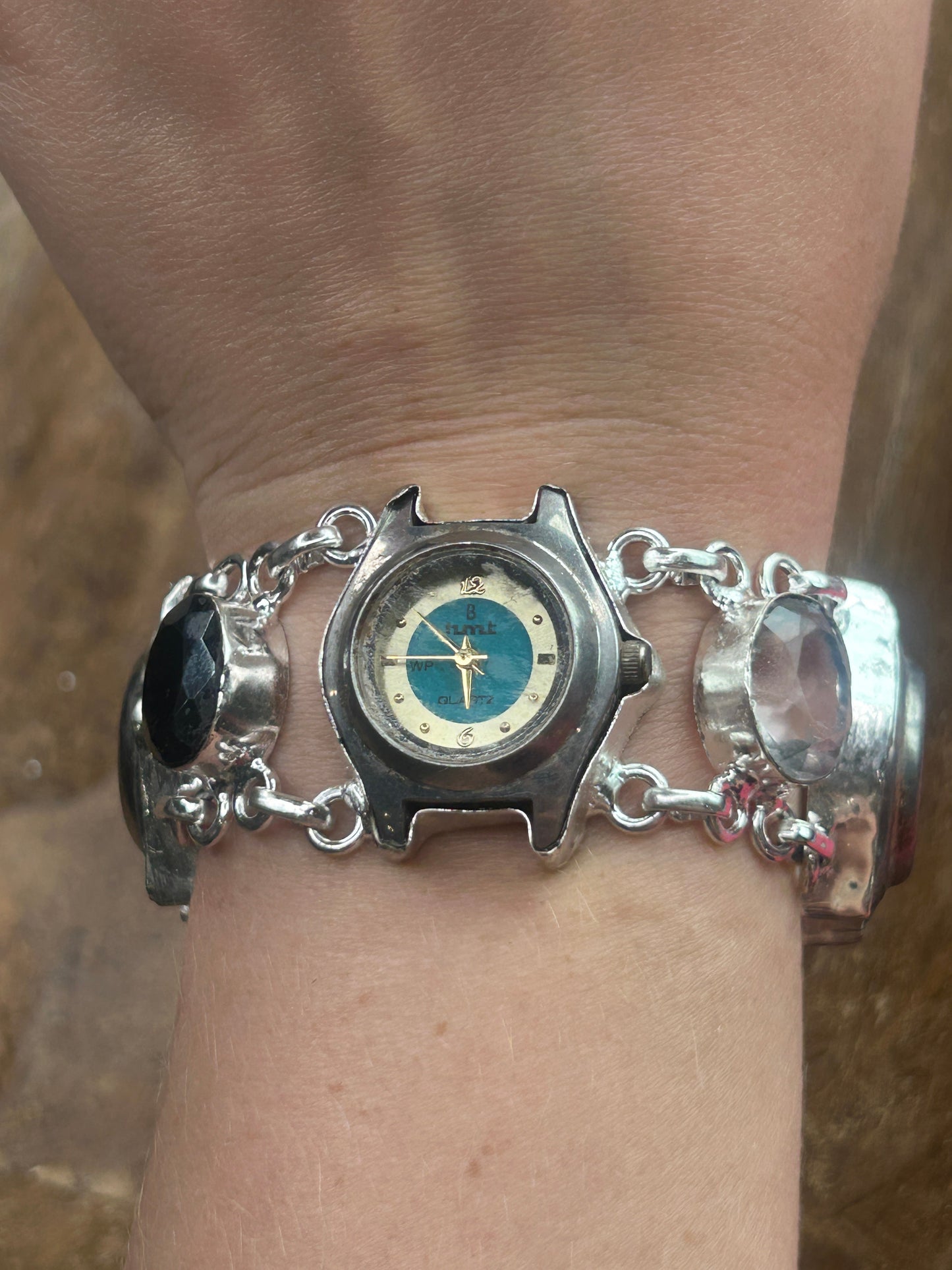 German Silver Vintage Watch Tray Bracelet DD