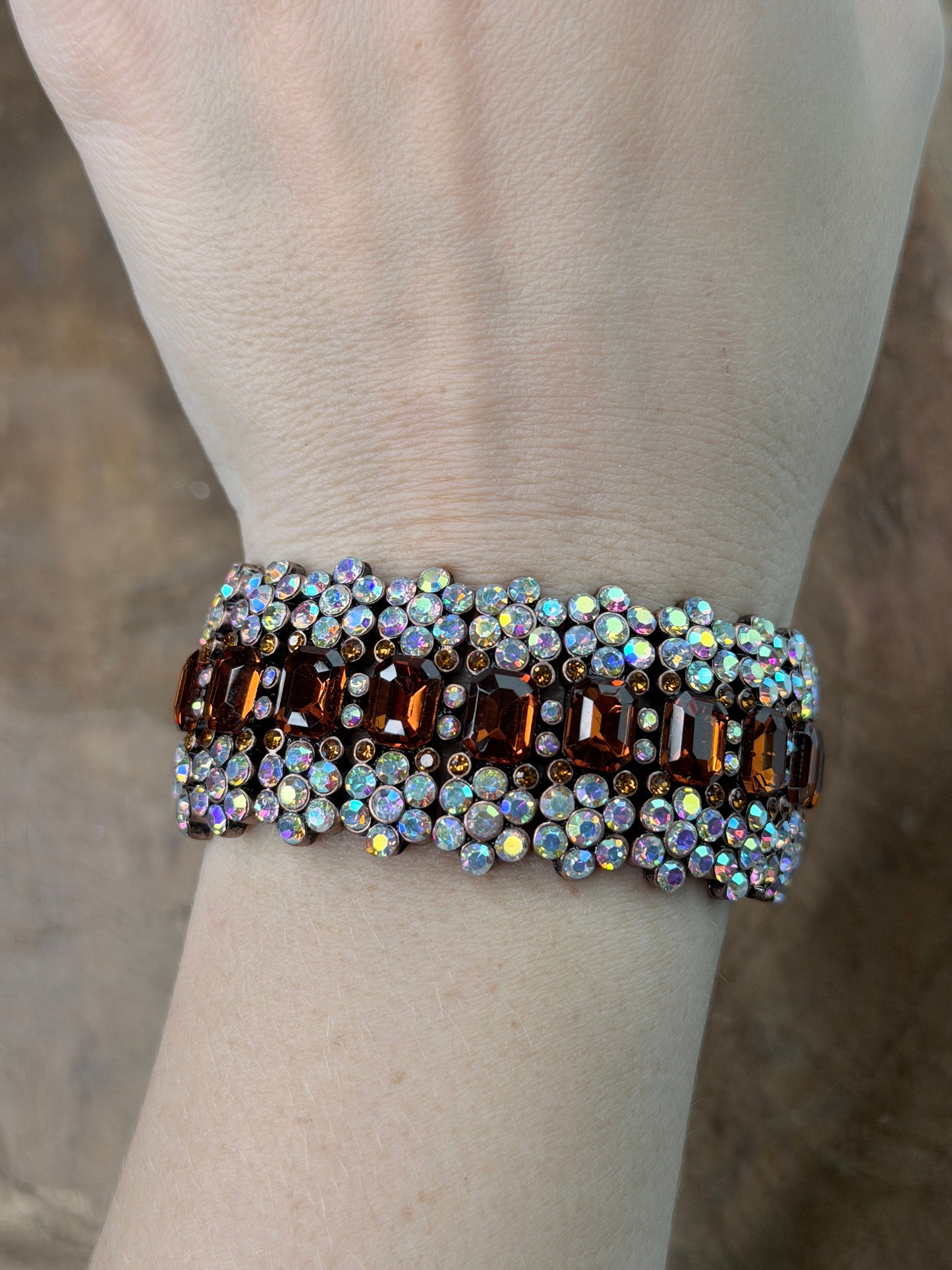 A Rare Bird- Mama's Brooch Rhinestone Braclet