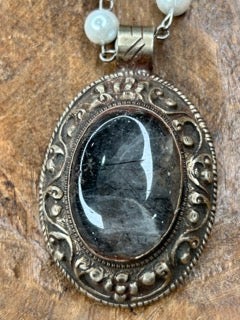 Tibetan Silver Tourmaline Quartz Necklace B