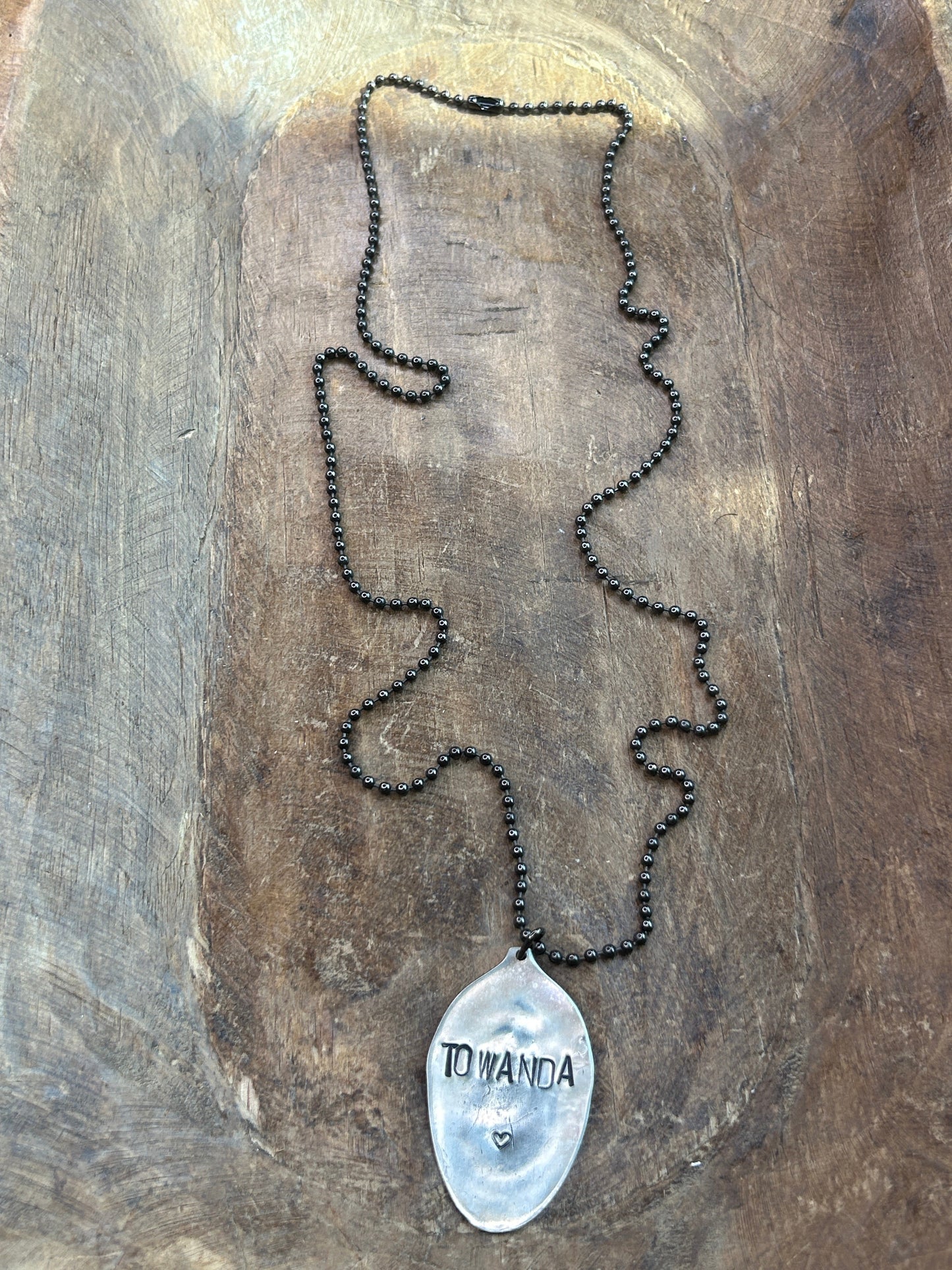 SALE Long Towanda Metal Spoon Necklace