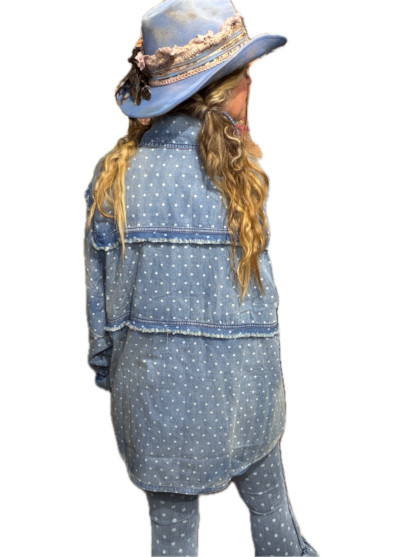 A RARE BIRD- Denim Dot Shirt