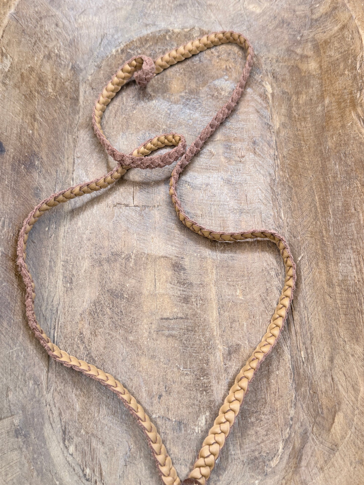 A Rare Bird- Turquoise Braided Leather Fringe Necklace