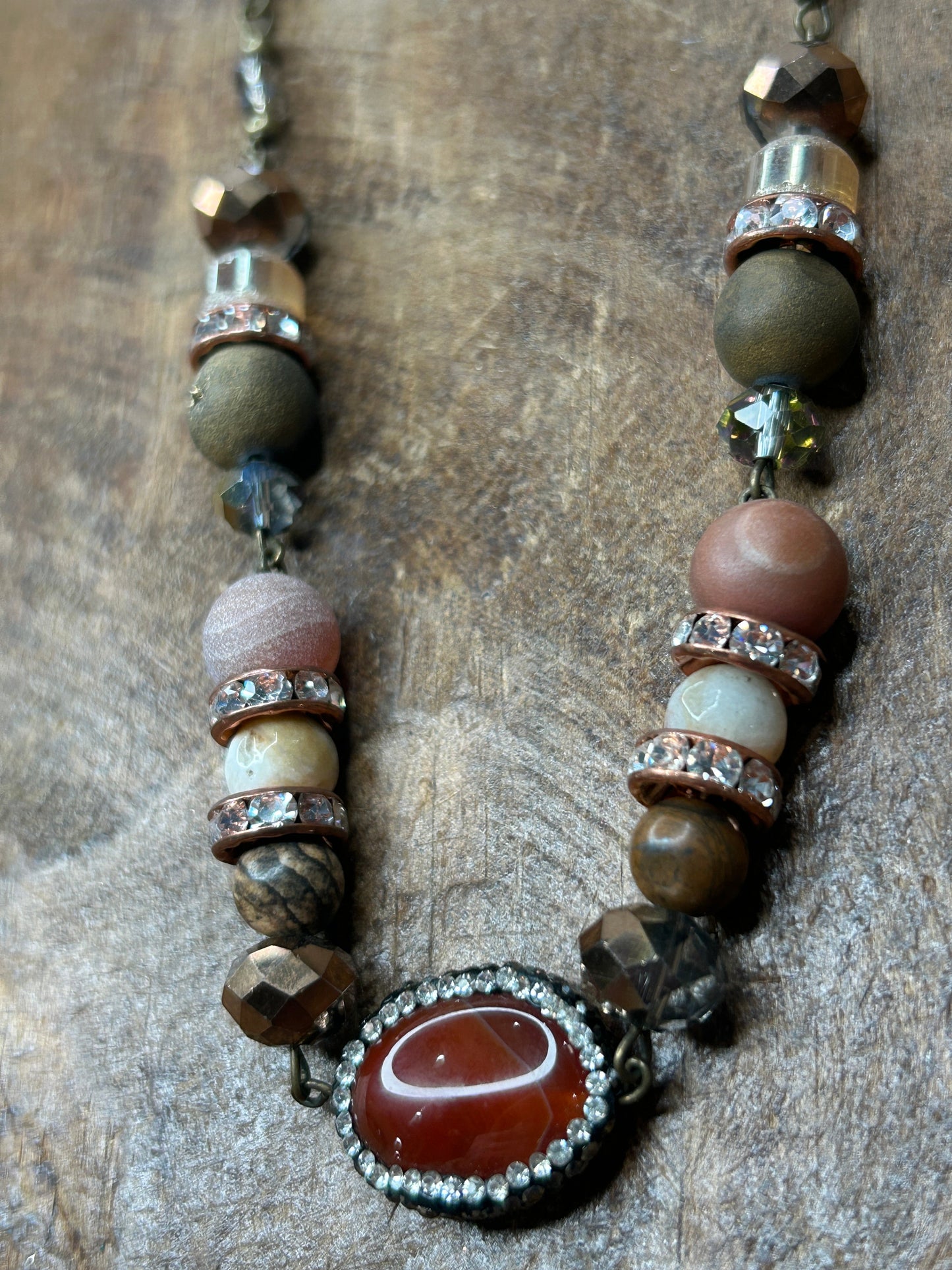 ERR Original- Carnelian Earth Toned Beaded Necklace